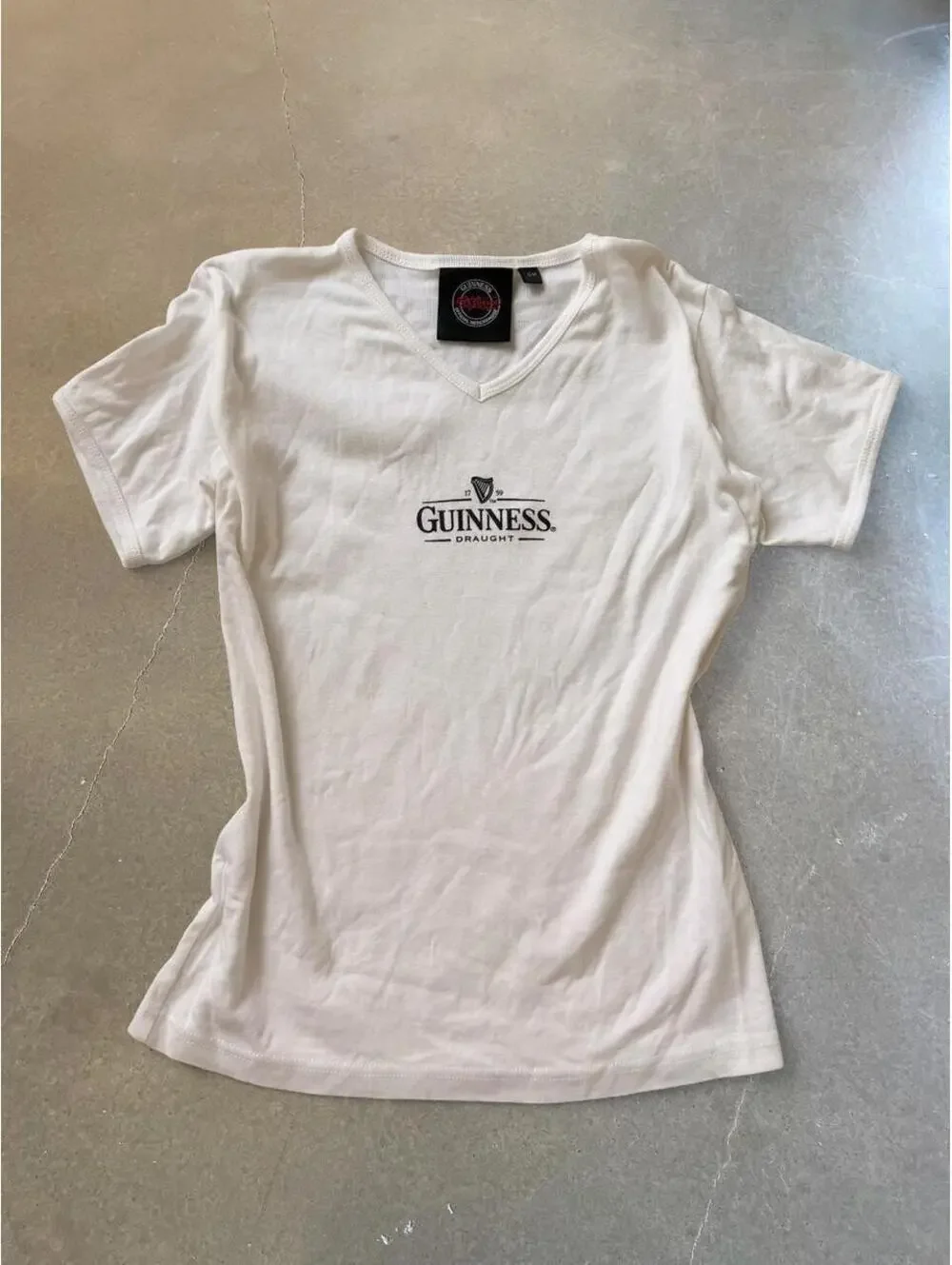 Guinness Official Merchandise Vintage Y2K V-Neck T-Shirt | Women’s S/M